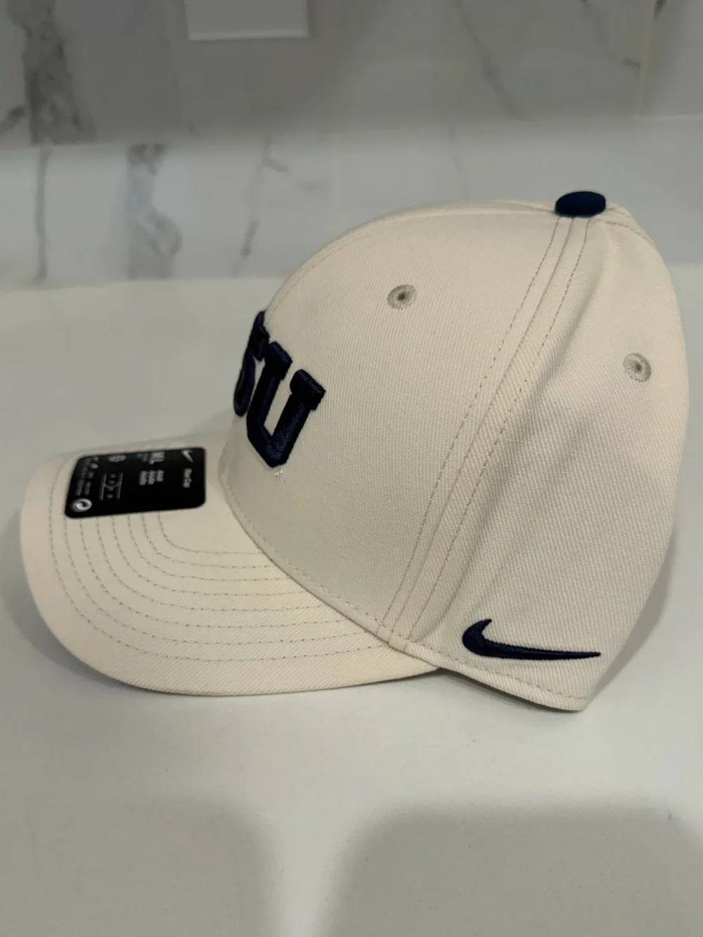 Nike Penn State Nittany Lions NCAA Cap Hat Men’s M/L White/Blue NEW Adjustable